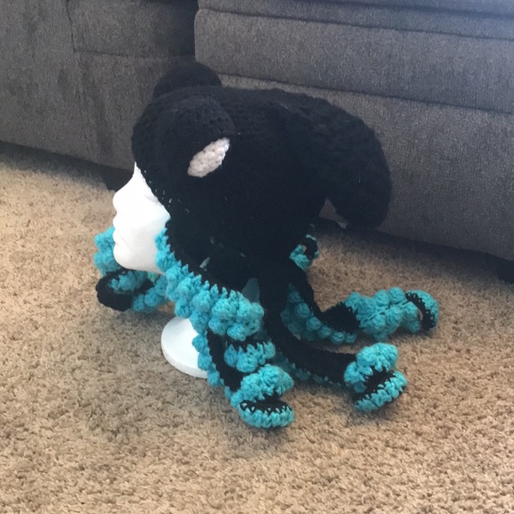 Handmade Crochet Kids Octo Hat - Picture 3 of 4